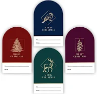 Custom Merry Christmas Gift Label Stickers, Cute Holiday Gifts for Friends, Simple Rectangle Labels, Envelope Seals, Xmas Present Tags