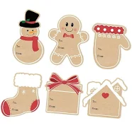 Bybiment Christmas Tags Stickers, 96Pcs Christmas Labels Stickers, Self-Adhesive Christmas Name Tags for Xmas Wrap Presents Boxes Decoration, 2 3 Inch