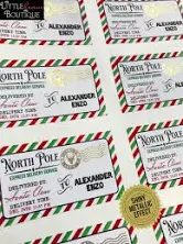 Christmas Nice List Stickers, Gold Santa Tags, Christmas Special Mail Stickers, Santa , north pole labels