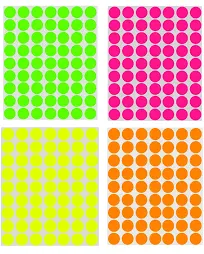 1008 Pack Circle Dot Stickers 1 Inch Round Labels Bright Neon Colors Coding Tags