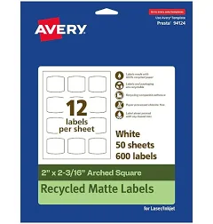 Avery EcoFriendly Arched Square Labels 94124-EWMP