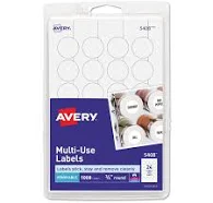 Removable Multi-Use Labels, Inkjet/Laser Printers, 0.75