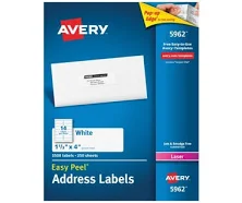 Rectangular White Adhesive Labels 1/2