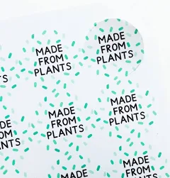 35x Eco Friendly Made From Plants Stickers - Compostable Stickers - Biodegradable Labels - Corn Starch - Bio Cellos - Business Packaging