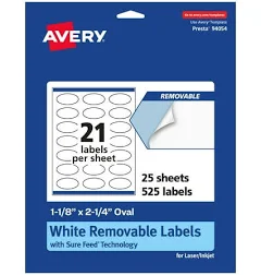 Avery Removable Oval Labels