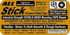 All-stick 2 Sided Mounting Tape Sheets Tile Wood Stone Metal 6 Pcs