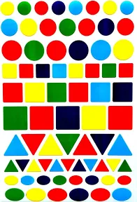 Royal Green Color Coding Labels 5 Colors Stickers - 1800 Pack - Assorted Shapes and Sizes
