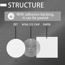 40/60pcs NFC Tags NTAG215 NFC Stickers, Blank NFC Tags Adhesive NFC 215, NFC Chip Adhesive NFC Labels, 215nfc, Color-coding labels, 40pcs, NFC