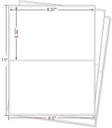 BESTEASY 200 Round Corner Half Sheet Self Adhesive Shipping Labels for Laser and Ink Jet Printers, White Blank (100 Sheets, 200 labels)