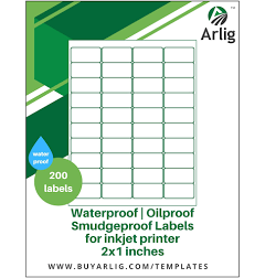 Arlig 2×1 inch White Waterproof and Oil-Proof Labels