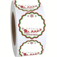 2 inch Christmas Themed Direct Thermal Labels Color Coding Dot Labels for Therma
