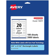 Avery 50 Bracelets 265 x 18 mm White
