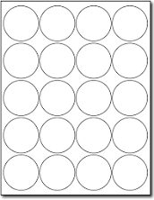 Glossy Labels - 2 Round - Color: White 1000 Sheets