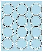2 1/2 inch Round Pastel Blue Labels for Laser Printers, Inkjet Printers or Copie