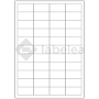 White paper self-adhesive labels 48,5x25,4 mm (44 labels), on A4 sheet, for laser and inkjet printing