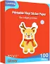 Printable Vinyl Glossy Sticker Paper for Inkjet Printer 100 Sheets White (8.5x11 Inches)