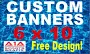 Custom Vinyl Banner 10ft x 6ft Full Color Custom Printed Banner Full Kit