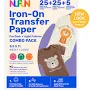 NuFun Combo Pack Inkjet Printable Iron-On Heat Transfer Paper