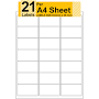 A4 Self Adhesive Sticky Peel Address Labels Sheets for Laser Inkjet Copier White