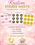 Custom Sticker Sheets for Small Business Packaging | Logo Stickers Pre-Designed Stickers / 4 Sheets / No Laminated Sheet