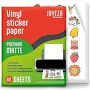 Joyeza Premium Printable Vinyl Sticker Paper for Inkjet Printer 80 Sheets Matte White Waterproof, Dries Quickly Vivid