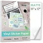 Koala Waterproof Matte Vinyl Sticker Paper | 8.5x11" Full Sheets for Inkjet Printing Matte / 10 sheets