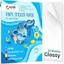 Printable Vinyl STICKER Paper for Laser Printers Glossy White 30 Self Adhesive Sheets Waterproof DECAL Paper 8.5 by 11 STANDARD Letter Size Compatible
