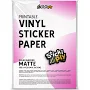 Printable Matte Vinyl Sticker Paper | Clear Backing (A4) | Waterproof 10 Sheets