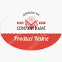Custom Front Adhesive Stickers | 25 qty | VistaPrint | Design: Red, Restaurants, Bakeries, Catering, Food & Beverage