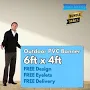 6ft x 4ft Outdoor PVC Banner Printing | Complete FREE Design + Free Delivery - Includes Eyelets all round