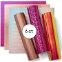 Cricut Holographic Vinyl Pink Sampler Permanent 6 Count