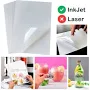 Clear Printable Vinyl for Inkjet Printer (Clear Sticker Paper | Waterproof | 25 Sheets A4 (8.3”x11.7”) ) - Transparent Inkjet Printable Vinyl Sticker