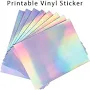 ESHANG A4 Holographic Printable Sticker Paper for Ink jet & Laser Printer, Vinyl Sticker Printable
