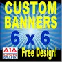 Custom Vinyl Banner 6ft x 6ft Full Color Custom Printed Banner Full Kit