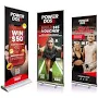 Wholesale Floor tanding neeze Guard aluminium roll up banner Full Tarp with Roll Up tand roll up banner 80x200 Free tanding Isolation Barrier,12