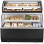 Cooler Depot 60 in. 19.9 cu. ft. Double-Deck Open Display Refrigerated Showcase with Curved Glass Door Bakery Display