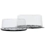 8" Double Layer Cake Plastic Freezer Base and Lid Combo - 9"Dia x 4 3/4"H