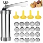 Cookie Maker,cookie Gun,Stainless Steel Biscuit Press Spritz Cookie Press Gun with 20 Cookie Discs and 4 Nozzles for DIY Biscuit Maker,cookie Maker Ma