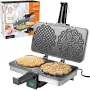 Maker- Nonstick Electric Cookie Baker Press, Make Two Homemade 5-Inch Italian Waffle Treats at Once - Includes Recipe Guide