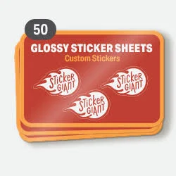 50 Glossy Classic Sticker Sheet | Weatherproof, Custom | StickerGiant