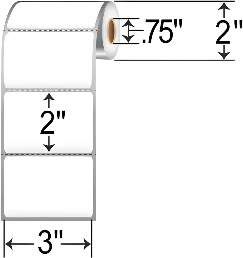 BAR-RD-3-2-190-075-EA - Barcodefactory 3 x 2 DT Label [Premium Top Coated, Perforated, for Mobile]