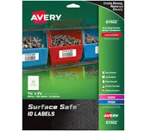 Avery Surface Safe ID Labels Inkjet-Laser Printers 61502