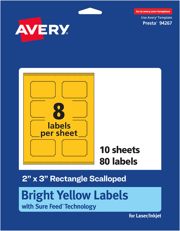Avery Rectangle Scalloped Labels