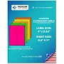 Premium Label Supply Bright Neon Color Fluorescent Stickers - 4 inch x 3.33 inch Labels - (Assorted Fluorescent, 600 Labels), Other
