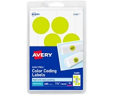 Avery AVE05497 Print or Write Round Color-Coding Removable Labels