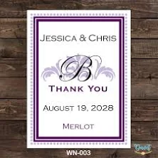 2x2.67 inch Custom Wedding Rectangle or Mini Wine Bottle Labels - hundreds of designs - change designs to any color or wording WN-003