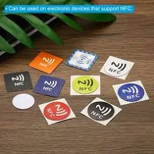 20 Pieces NFC Tags, 1.5 Inch Round NFC Stickers NFC Tags Sticker Blank Rewritable NFC Cards with Adhesive Back Compatible with Android and NFC Enabled