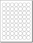 White Matte 1" Round Labels
