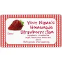 Strawberry Jam Canning Jar Labels Personalized