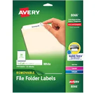 Avery Removable File Folder Labels with Sure Feed Technology